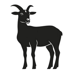 Fototapeta premium Simple Black Silhouette of a Goat