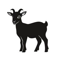 Obraz premium Simple Black Silhouette of a Goat
