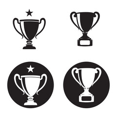 Trophy cup icon logo vector