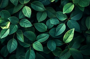 Abstract green background with blurred leaves and waves