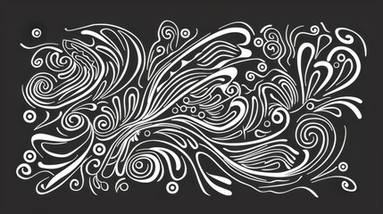 Decorative Elements in the Form of Abstract Doodle Shapes