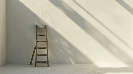 Ladder Leaned Against a Clean Wall