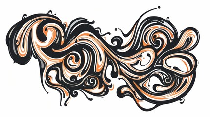 Decorative Elements in the Form of Abstract Doodle Shapes