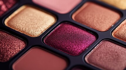 Fototapeta premium elegant makeup palette showcasing various matte eyeshadow 
