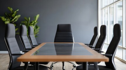 Naklejka premium Modern boardroom with comfortable seating promoting executive teamwork