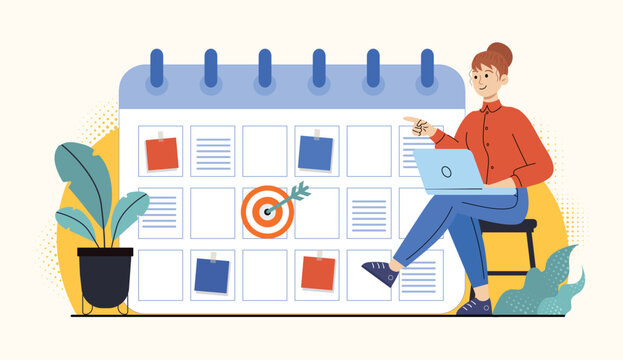 Work planning illustration for task management concepts, focusing on efficiency and organization.