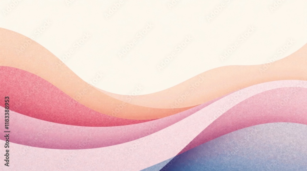 Poster abstract pastel wave background design featuring soft hues and gentle curves