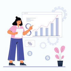 Revenue growth analysis illustrated with performance tracking visuals.