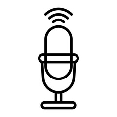 Icon representing a microphone and radio waves.