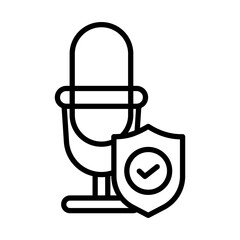 Icon representing a microphone and security.