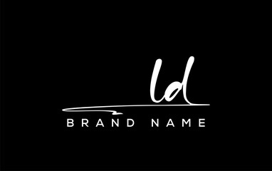 LD letter beauty handwriting vector logo.