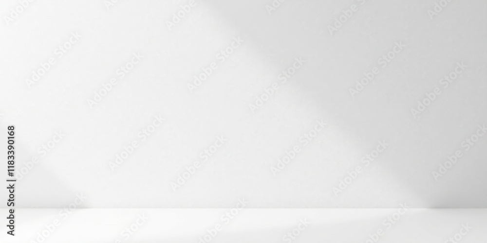 Aufkleber Minimalist white wall background with subtle light and shadow effects, perfect for clean product displays or design layouts
