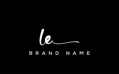 LE letter beauty handwriting vector logo.