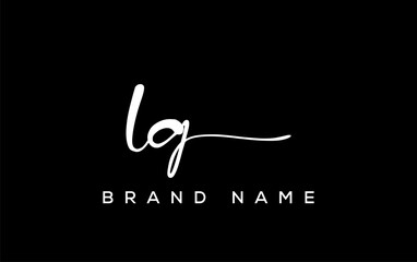 LG letter beauty handwriting vector logo.
