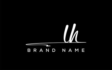 LH letter beauty handwriting vector logo.