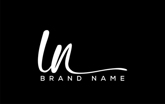 LN letter beauty handwriting vector logo.