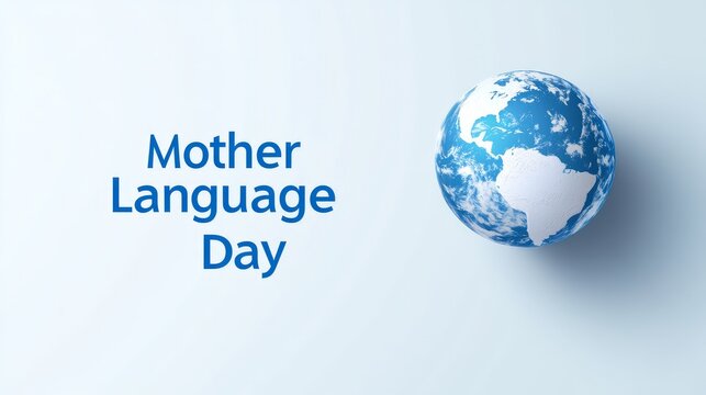 International Mother Language Day holiday card with a globe map flat design poster for February 21 Vector illustration