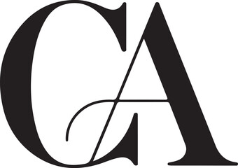 Triangle letter CA modern shape alphabet creative monogram logo. CA logo. AC logo