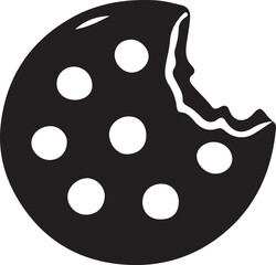 Cookie silhouette vector art illustration. Cookie vector icon.