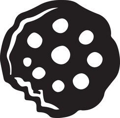 Cookie silhouette vector art illustration. Cookie vector icon.