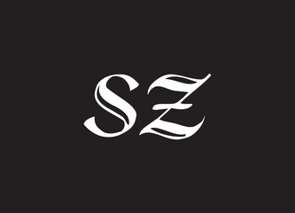 SZ letter logo and initial logo design
