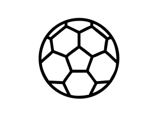 Fototapeta premium soccer ball, simple black and white illustration, geometric pattern, hexagons and pentagons, iconic sports equipment, minimalist design, clean lines, spherical shape, classic football, vector graphic 