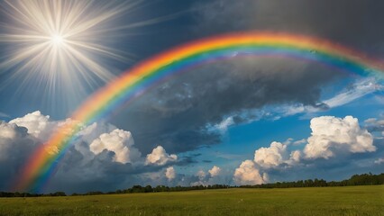 rainbow over the clouds