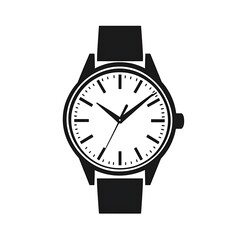 Simple black and white wristwatch icon.