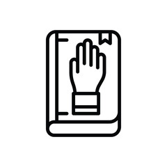 Black line icon for pledge