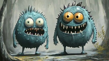 Creative and playful imaginary monsters in 2D animation