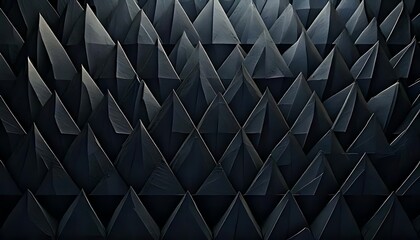 Obraz premium Repeating, dark, triangular spikes create a complex, textured, geometric surface.
