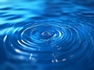A blue water background with ripples and reflections