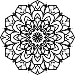 Flower Mandala Pattern relaxing coloring anti stress meditation