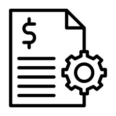 Expense Management Vector Line Icon Design