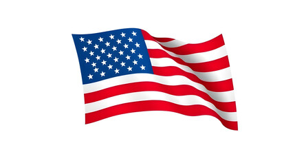 Fototapeta premium illustrated us national flag ,flag, usa, america, map, united, states, country, symbol, us, national, white, red, illustration,