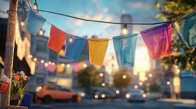 Rainbow flags fly proudly in the city.