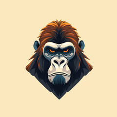 gorilla head vector illustration