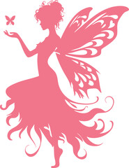 Fairy Vector Silhouette Icon Design
