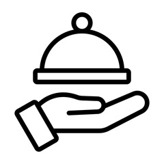 Fototapeta premium Serving Tray Vector Line Icon Design