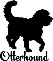 Otterhound. dog silhouette, dog, dog breeds, logo, vector, love me love my dog, silhouette, i love my dog, animal, illustration, icon, sign, design, black, symbol, pet, love
