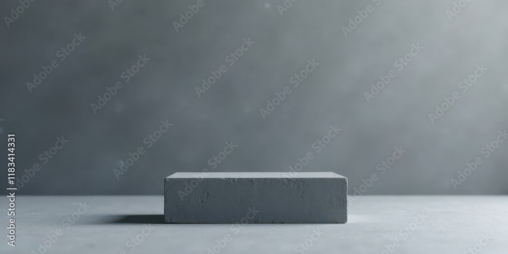 Poster A Simple Gray Block on a Smooth Surface Against a Gray Background
