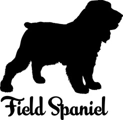  Field Spaniel. dog silhouette, dog, dog breeds, logo, vector, love me love my dog, silhouette, i love my dog, animal, illustration, icon, sign, design, black, symbol, pet, love

