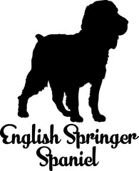 English Springer Spaniel. dog silhouette, dog, dog breeds, logo, vector, love me love my dog, silhouette, i love my dog, animal, illustration, icon, sign, design, black, symbol, pet, love

