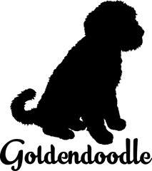 Goldendoodle.svg dog silhouette, dog, dog breeds, logo, vector, love me love my dog, silhouette, i love my dog, animal, illustration, icon, sign, design, black, symbol, pet, love

