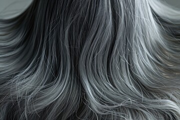 Naklejka premium Replenishing dry hair treatment for older women with gray hair.