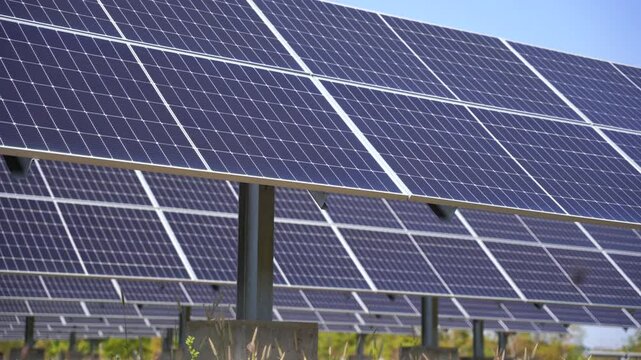 Solar panel(solar cell) follow sun systems, alternative energy to conserve the world is power photovoltaic module for clean electric production to green energy and renewable energy.