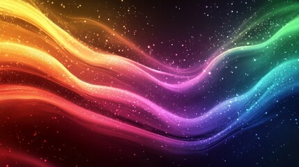 Obraz premium Vibrant abstract illustration featuring colorful swirls and splashes with ample copy space