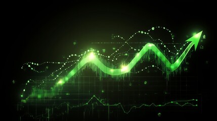 Naklejka premium A realistic financial chart glowing with data 