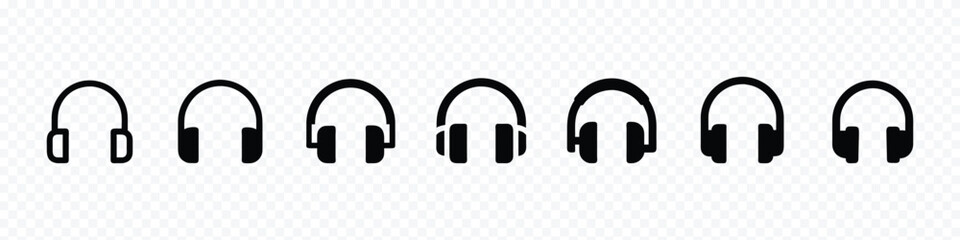 Headphone icon set. Headphones icons set. Customer service. Customer support icon