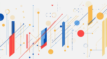Abstract white background with Colorful charts and graphs with statistics to innovative analyze business potential and forecast future development of companies growth.